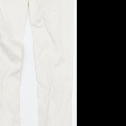 Womens UK Size 32 Preworn Regular Fit Skinny White Jeans