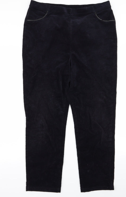 Womens UK Size 34 Preworn Regular Fit  Blue Trousers