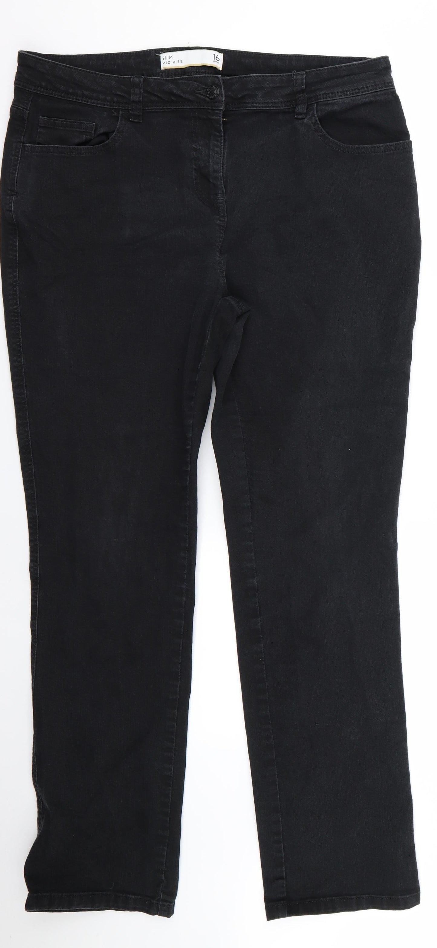 Womens UK Size 16 Preworn Regular Fit Skinny Grey Jeans