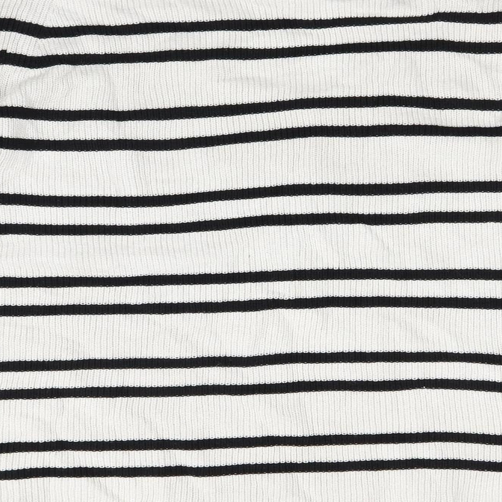 Ellos Womens White Striped  Pullover Jumper Size 14