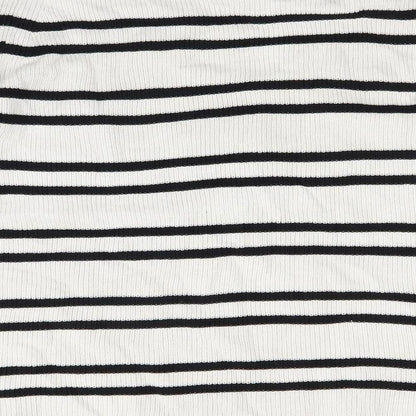 Ellos Womens White Striped  Pullover Jumper Size 14