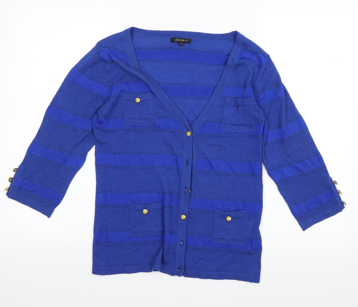Leo Guy Womens Blue   Cardigan Jumper Size M
