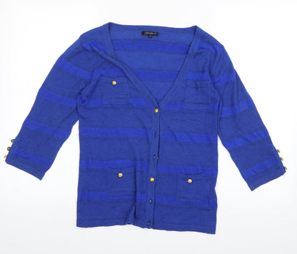 Leo Guy Womens Blue   Cardigan Jumper Size M