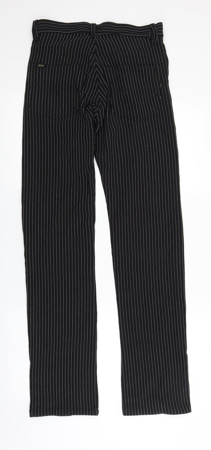 Jeff Womens Black Striped  Trousers  Size 28 in L32 in