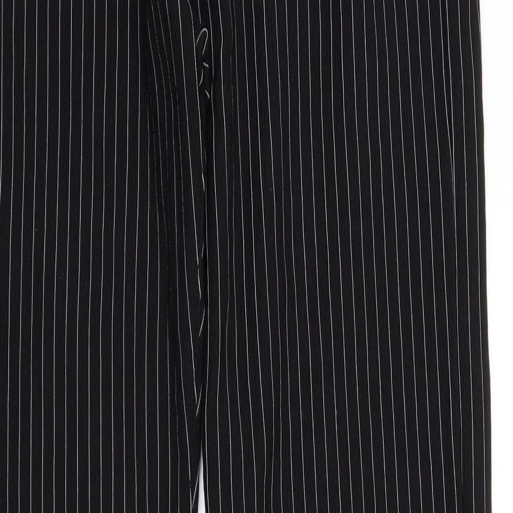 Jeff Womens Black Striped  Trousers  Size 28 in L32 in