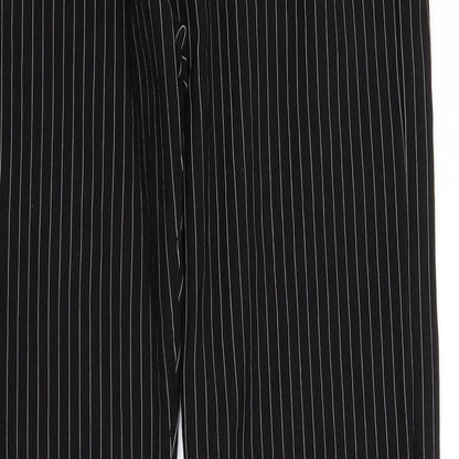 Jeff Womens Black Striped  Trousers  Size 28 in L32 in