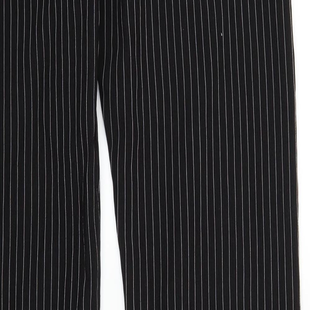 Jeff Womens Black Striped  Trousers  Size 28 in L32 in