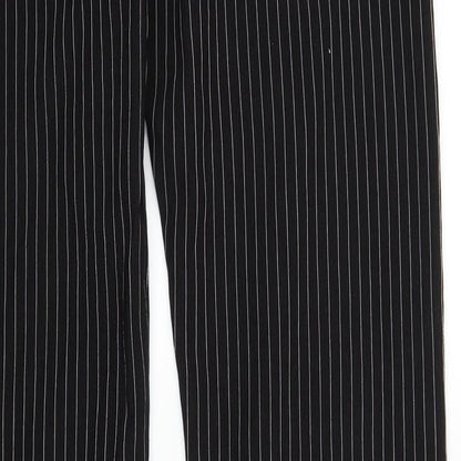 Jeff Womens Black Striped  Trousers  Size 28 in L32 in