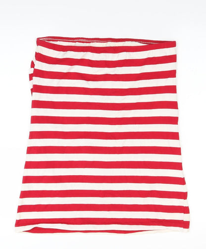 EDITIONS Womens Red Striped  Basic Tank Size 16