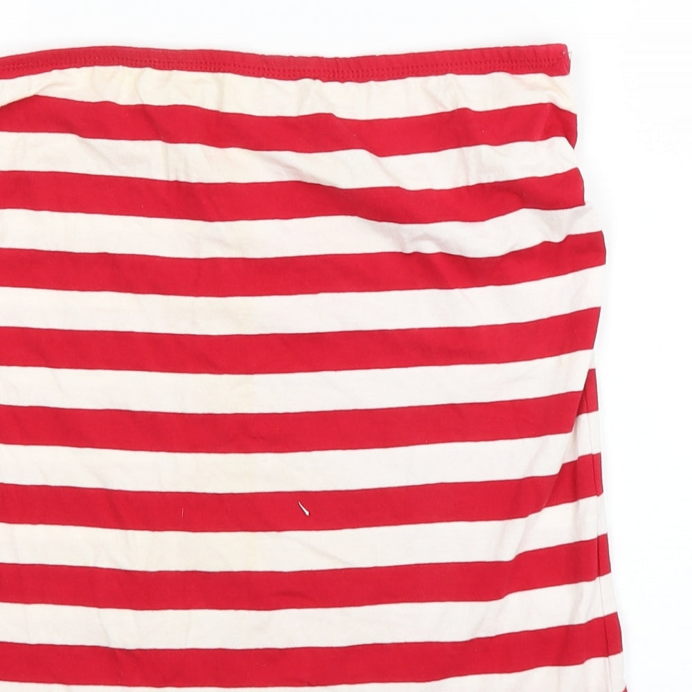 EDITIONS Womens Red Striped  Basic Tank Size 16