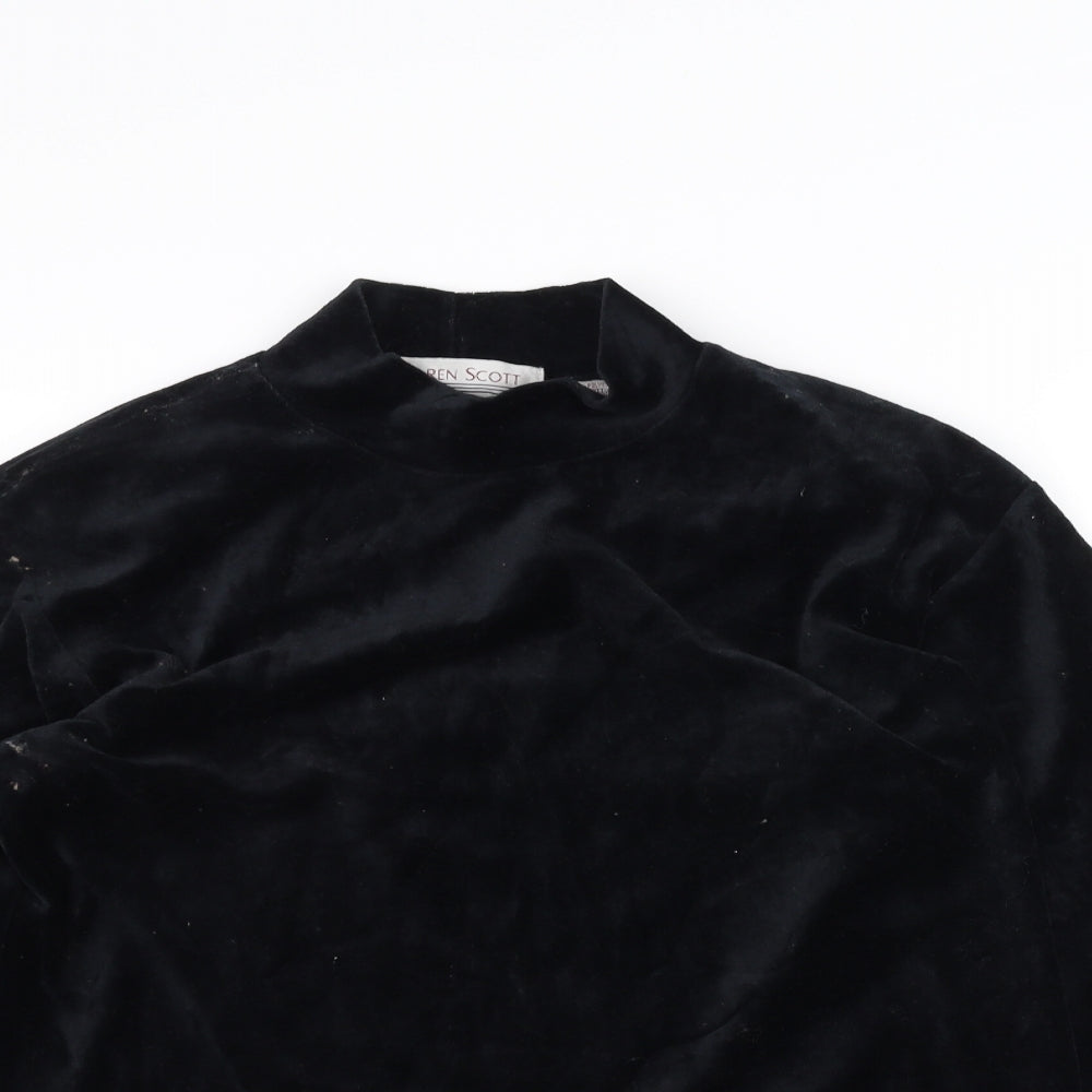 Karen Scott Womens Black   Pullover Jumper Size S