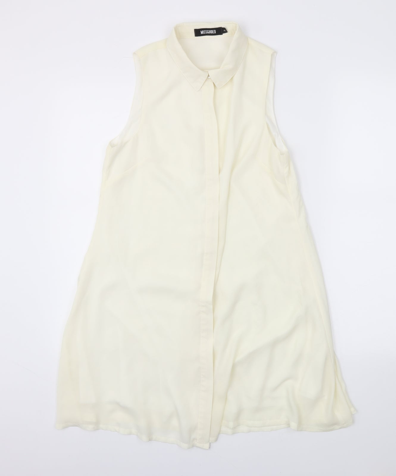Womens UK Size 8 Missguided Ivory Basic Button-Up
