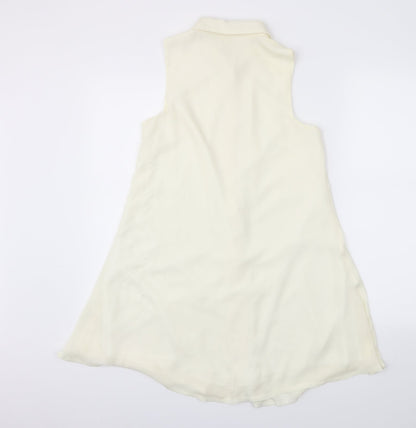 Womens UK Size 8 Missguided Ivory Basic Button-Up
