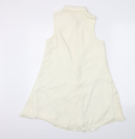 Womens UK Size 8 Missguided Ivory Basic Button-Up