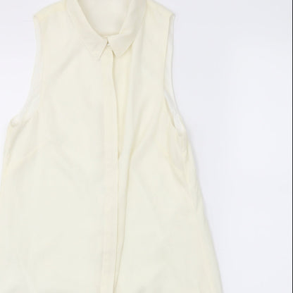 Womens UK Size 8 Missguided Ivory Basic Button-Up