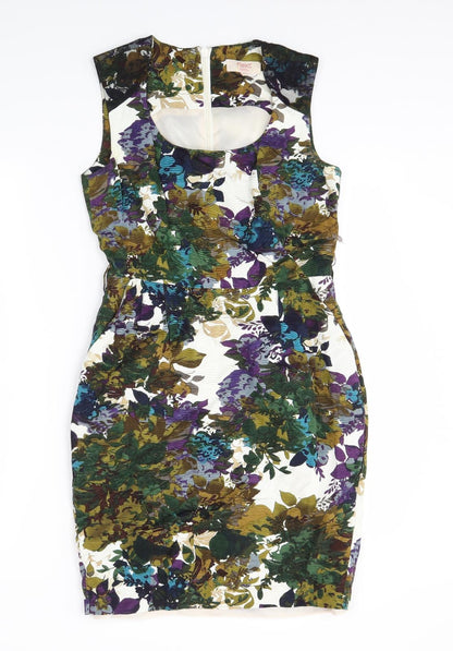 NEXT Womens White Floral  Sheath  Size 8