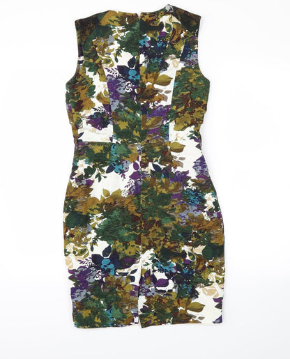 NEXT Womens White Floral  Sheath  Size 8