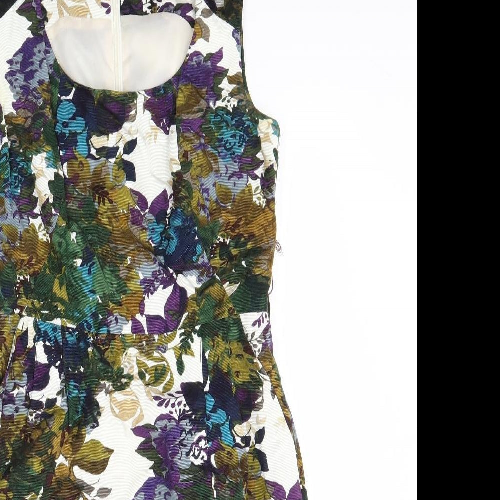 NEXT Womens White Floral  Sheath  Size 8