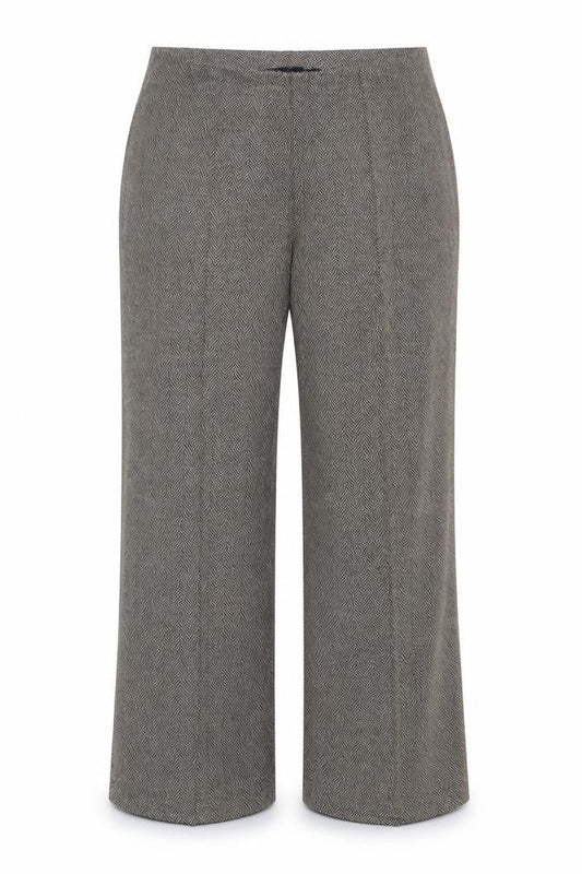 Bonmarché Womens Brown Herringbone Trousers Size 12 L24 in
