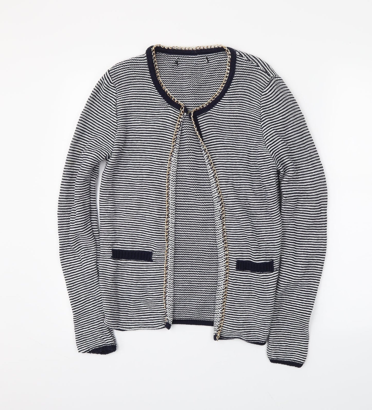 Atmosphere Womens Blue Striped  Cardigan Jumper Size S