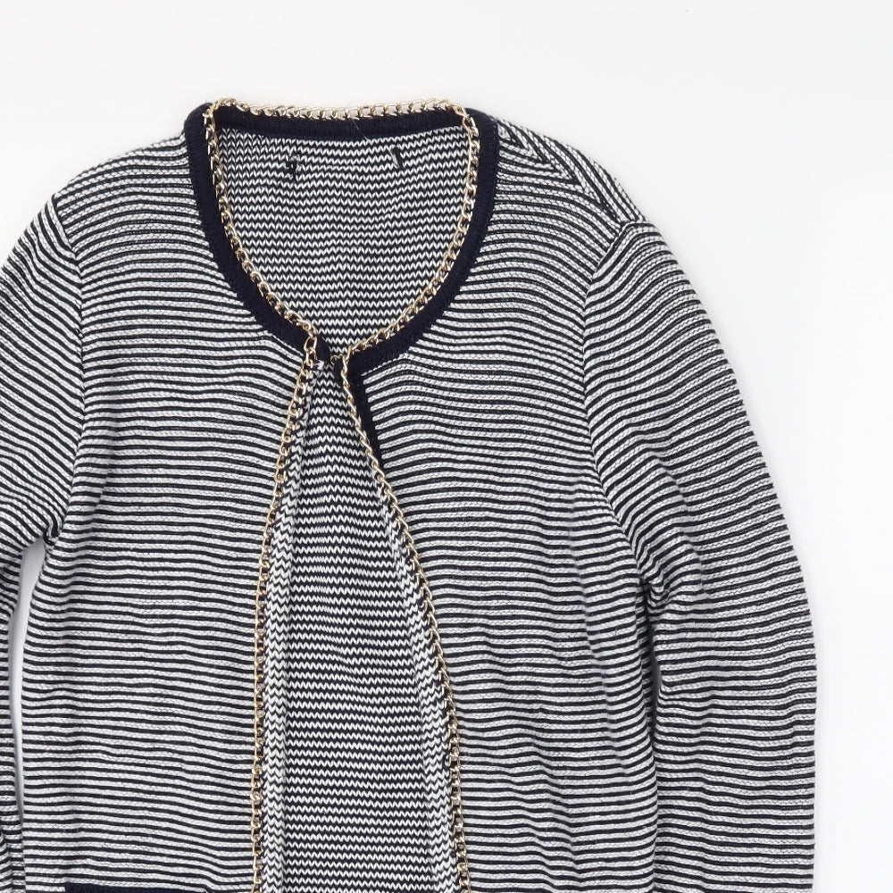 Atmosphere Womens Blue Striped  Cardigan Jumper Size S