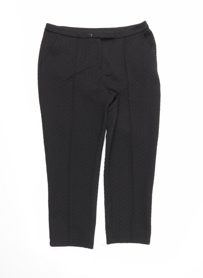 Select Womens Black   Cropped Trousers Size 12 L24 in