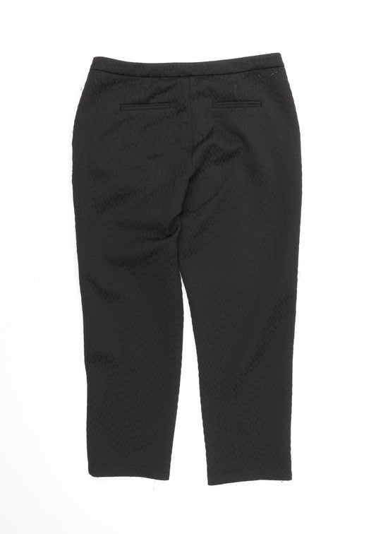 Select Womens Black   Cropped Trousers Size 12 L24 in