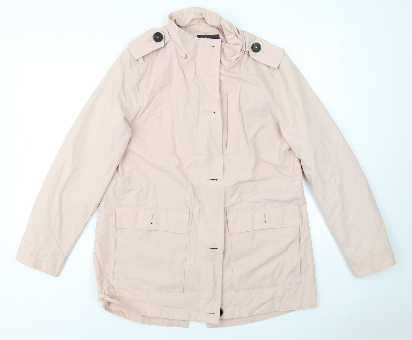 Womens UK Size 14 M&S Pink Overcoat