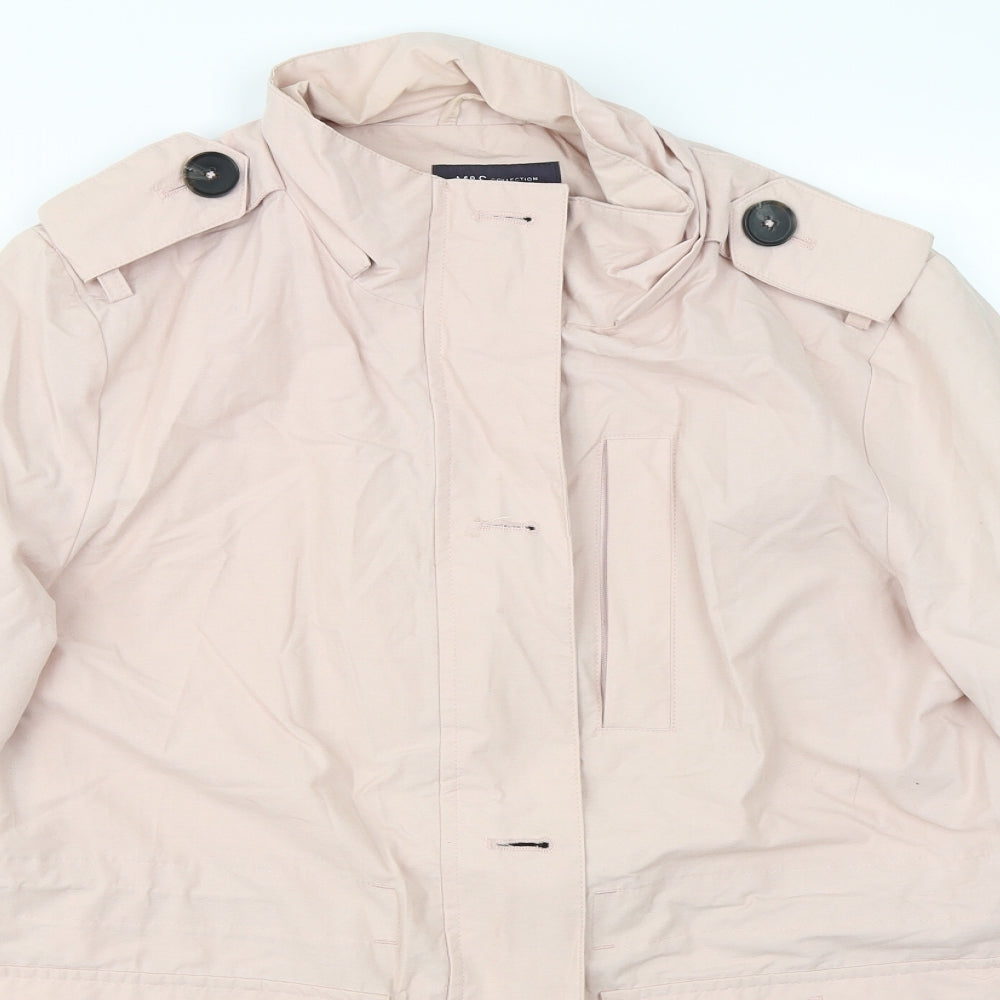 Womens UK Size 14 M&S Pink Overcoat