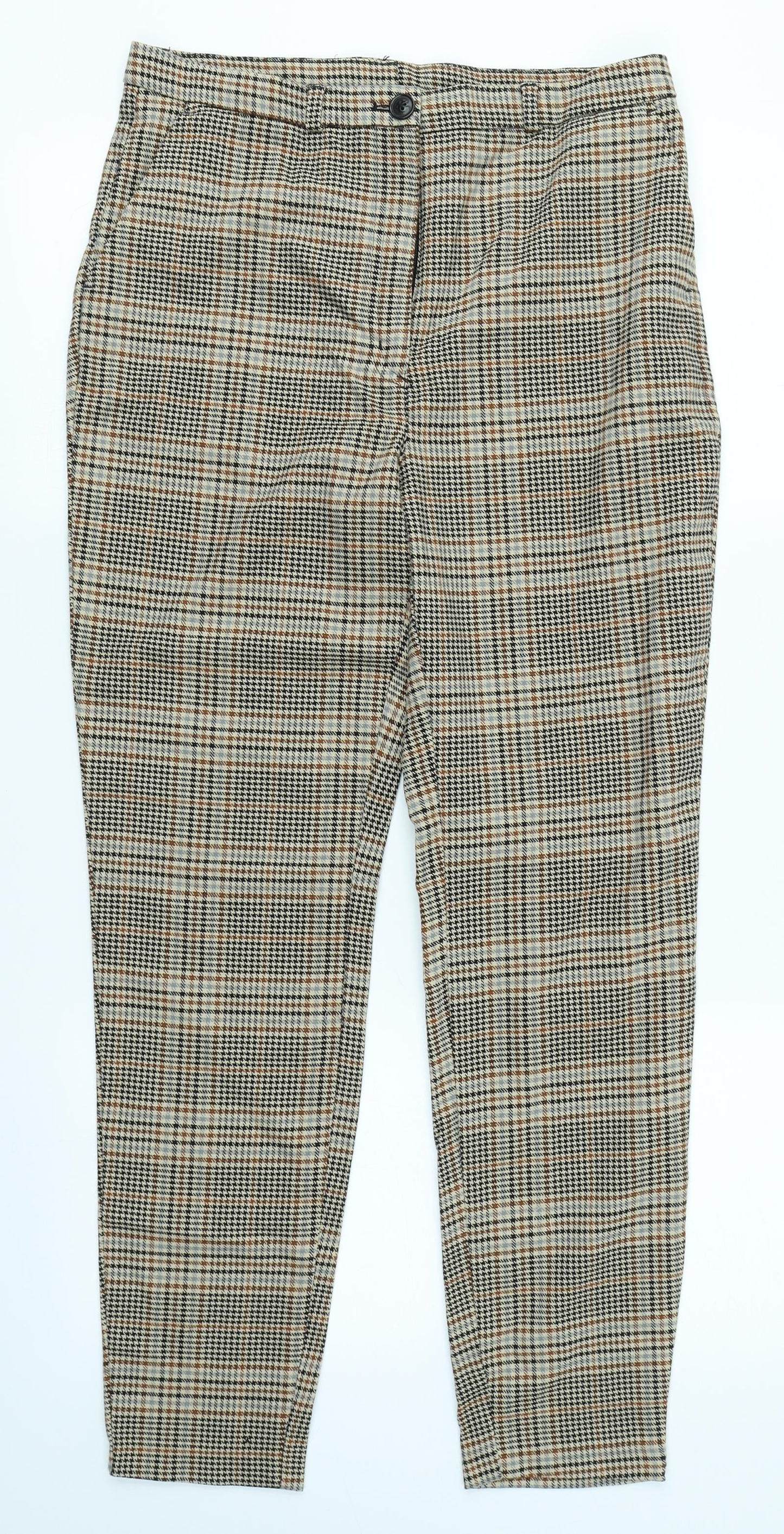 Womens UK Size 10 Monki Regular Fit  Brown Trousers