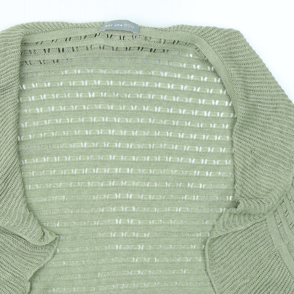 Per Una Womens Green  Knit Cardigan Jumper Size M