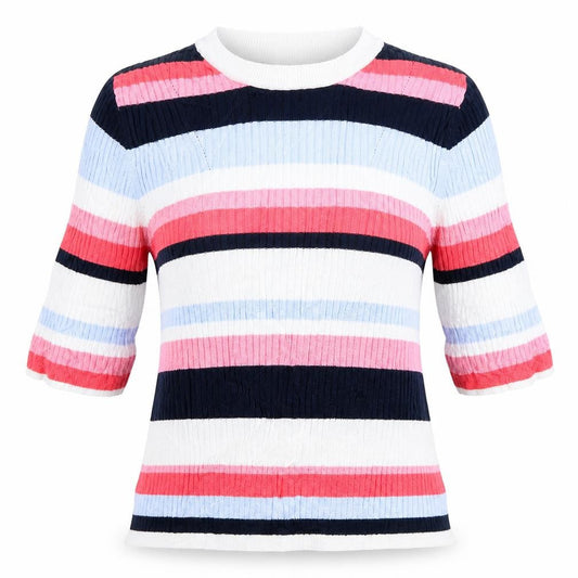 Marks & Spencer Collection Womens White Striped  Pullover Jumper Size 12
