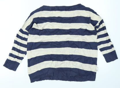 Atmosphere Womens Blue Striped  Pullover Jumper Size 12