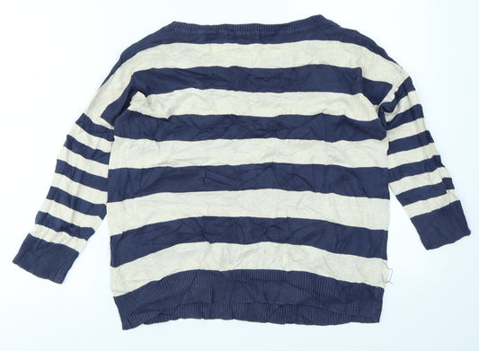 Atmosphere Womens Blue Striped  Pullover Jumper Size 12