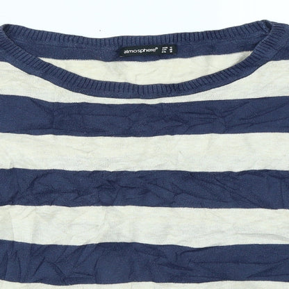 Atmosphere Womens Blue Striped  Pullover Jumper Size 12