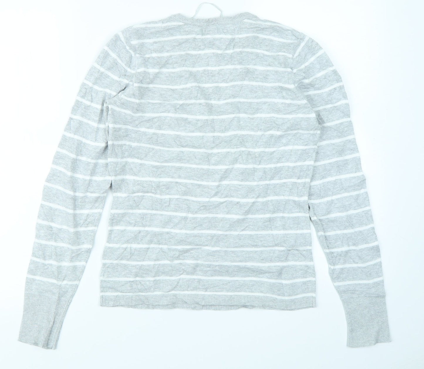 Esprit Womens Grey Striped  Pullover Jumper Size S