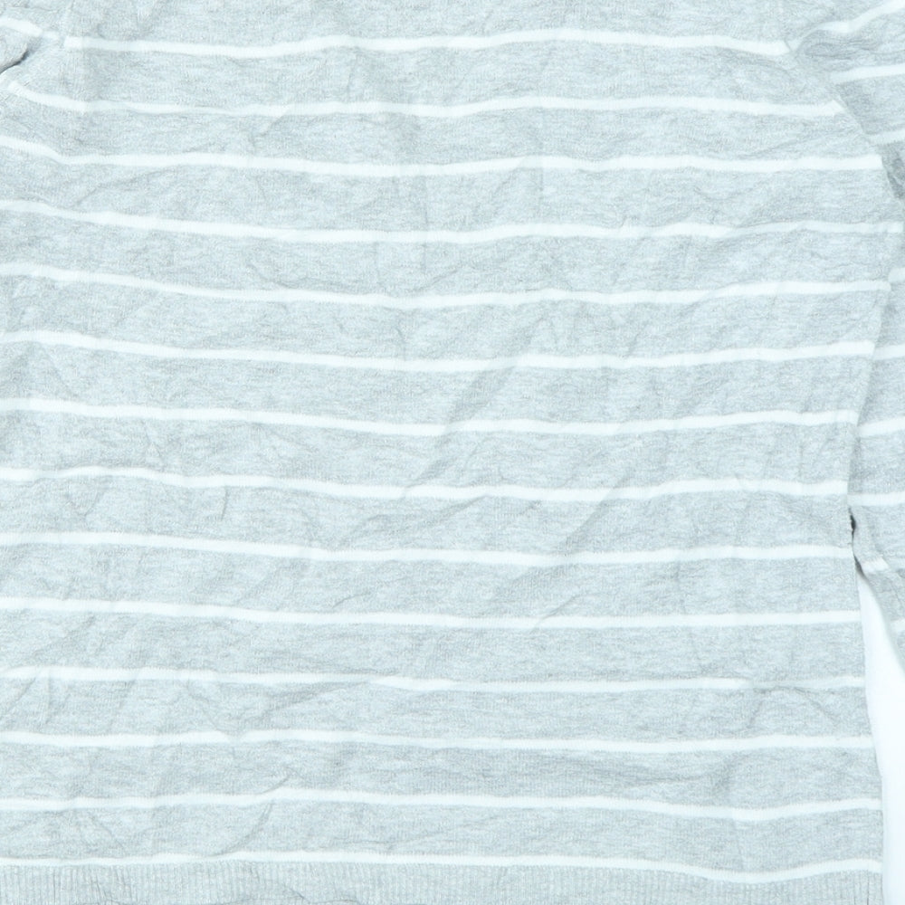 Esprit Womens Grey Striped  Pullover Jumper Size S