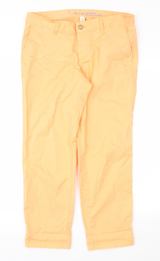 Womens UK Size 8 Gap Regular Fit Chino Orange Trousers