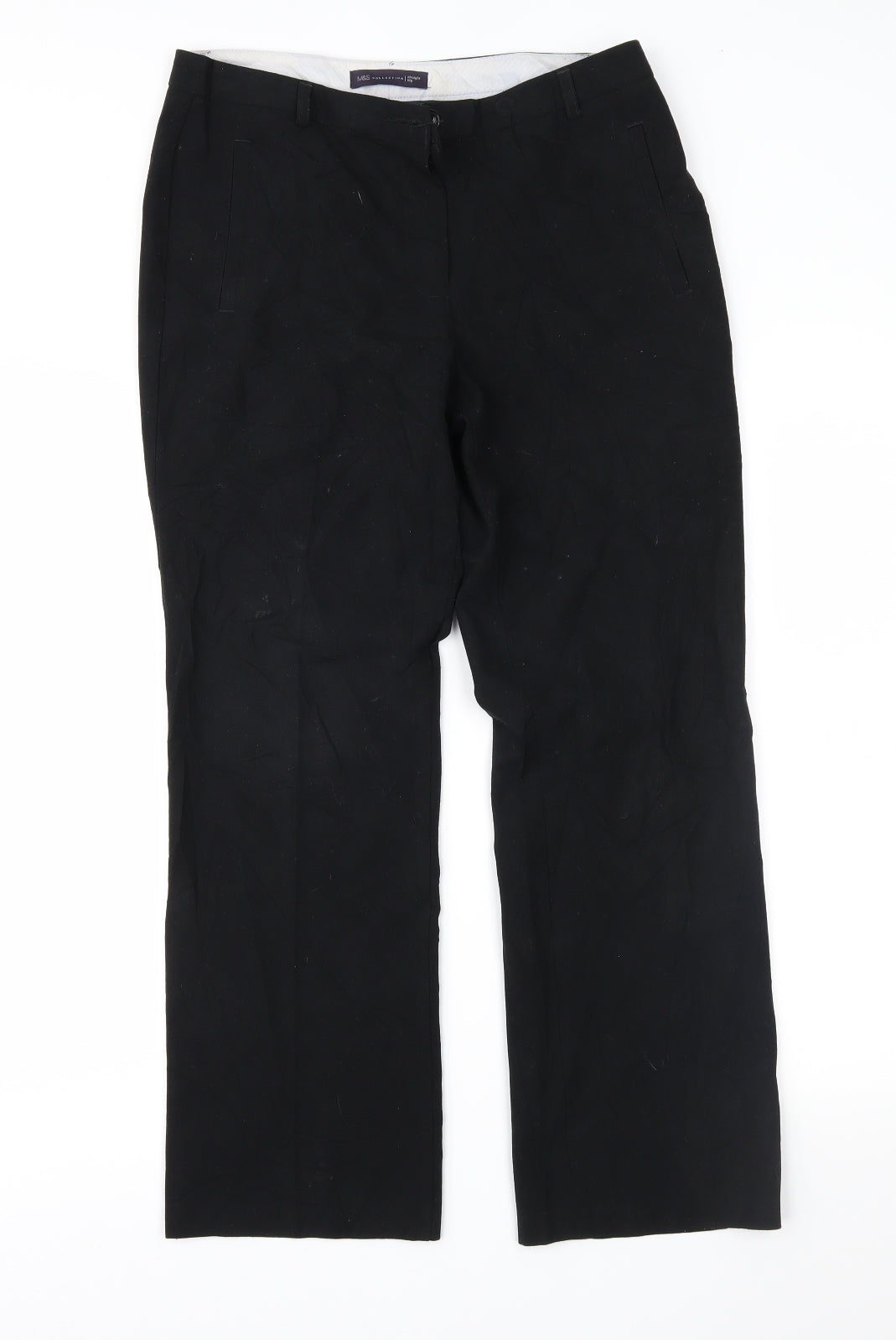 Womens UK Size 10 Marks and Spencer Regular Fit  Black Trousers