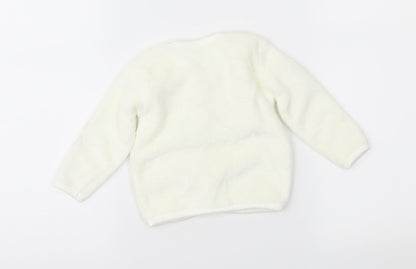Cuddlesome Baby Ivory  Fleece Jacket  Size 3-6 Months