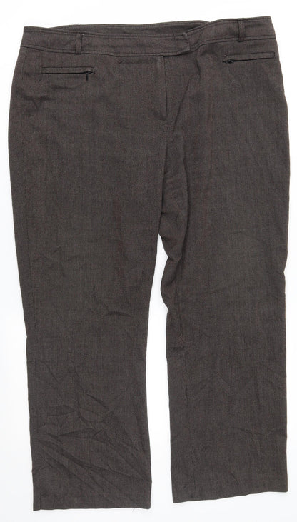 Womens UK Size 18 BHS Regular Fit Dress Pants Grey Trousers