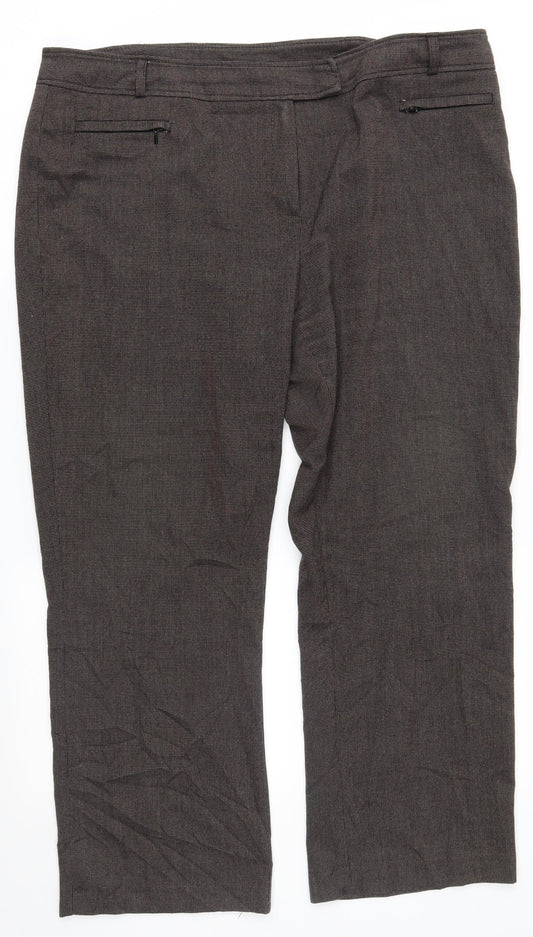 Womens UK Size 18 BHS Regular Fit Dress Pants Grey Trousers