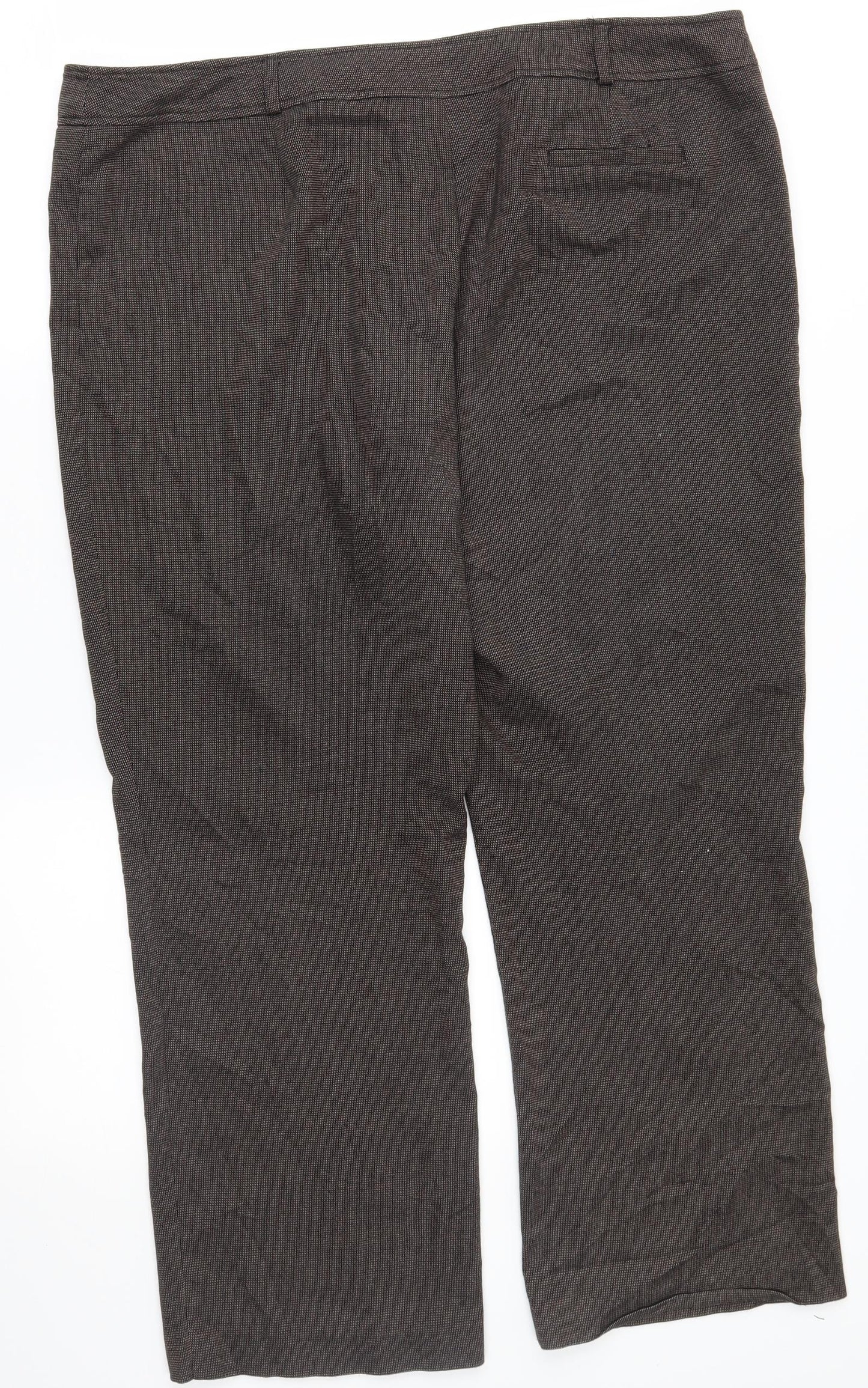Womens UK Size 18 BHS Regular Fit Dress Pants Grey Trousers