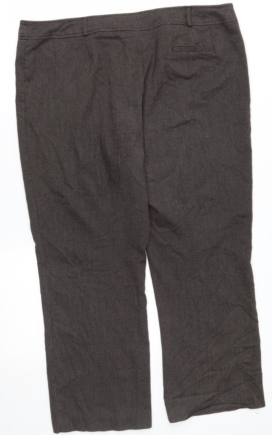 Womens UK Size 18 BHS Regular Fit Dress Pants Grey Trousers