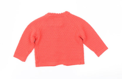 F&F Girls Orange   Cardigan Jumper Size 0-3 Months