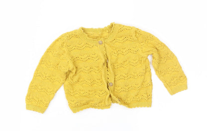 TU Girls Yellow   Cardigan Jumper Size 3-6 Months