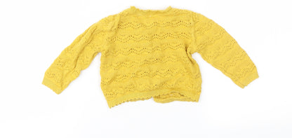 TU Girls Yellow   Cardigan Jumper Size 3-6 Months