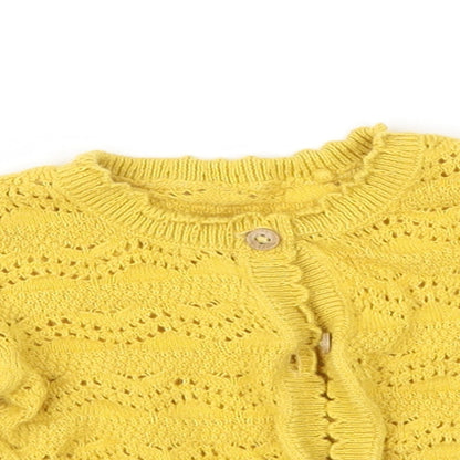 TU Girls Yellow   Cardigan Jumper Size 3-6 Months