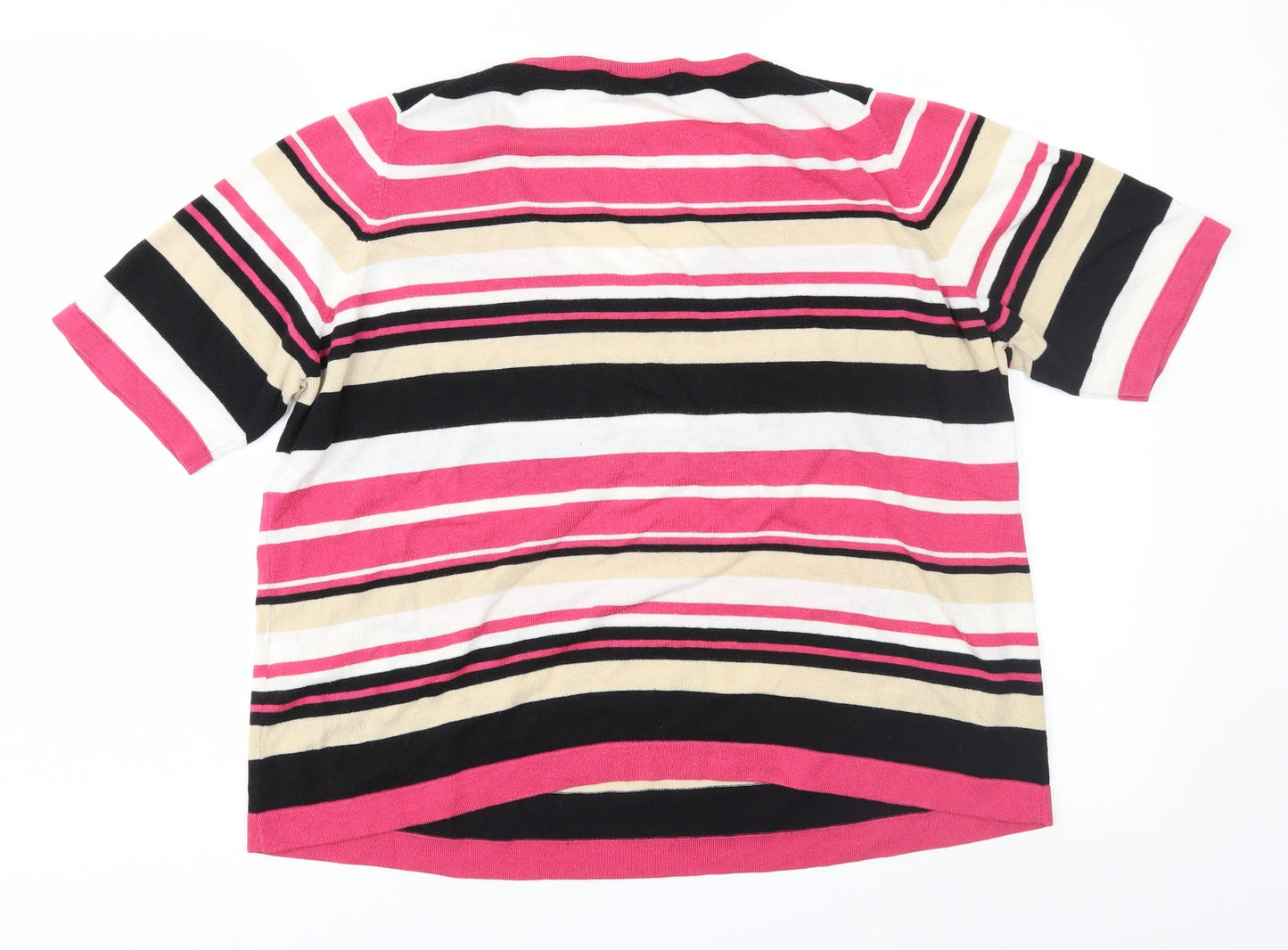 Marks and Spencer Womens Pink Striped  Pullover Jumper Size 18