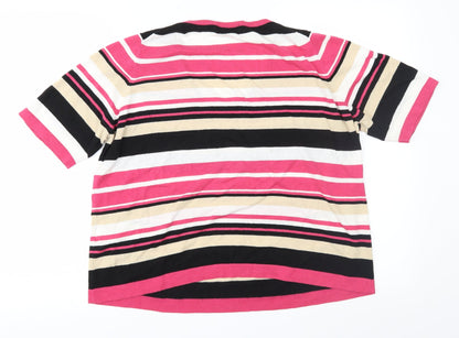 Marks and Spencer Womens Pink Striped  Pullover Jumper Size 18